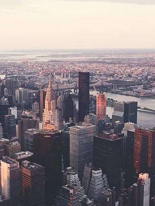 Aufnahme von New York aus der Luft.
